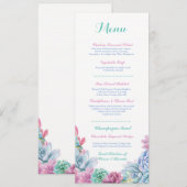 Huwelijksreceptie Menu Rustiek Pastel Succulenten (Voorkant / Achterkant)
