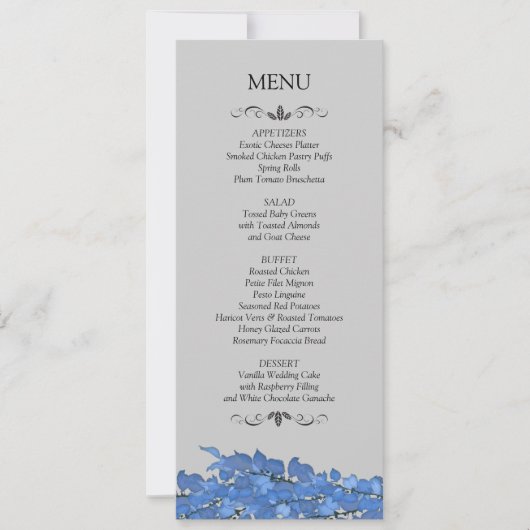 Huwelijksreceptie Menukaarten Kaart (Voorkant)