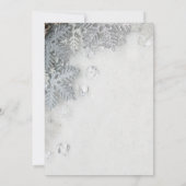 Huwelijksreceptie met dennenappels en sneeuwvlokke kaart (Achterkant)
