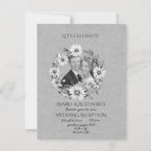 Huwelijksreceptie na feestviering b / w notitiekaartje (Voorkant)