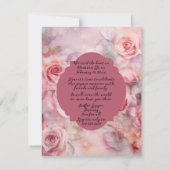 Huwelijksreceptie na feestviering roze notitiekaartje (Achterkant)