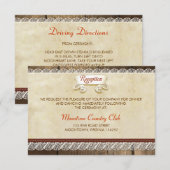 huwelijksreceptie ontwerp van hout en kant informatiekaartje (Voorkant / Achterkant)