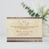 huwelijksreceptie ontwerp van hout en kant informatiekaartje (Staand voorkant)