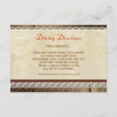 huwelijksreceptie ontwerp van hout en kant informatiekaartje (Achterkant)