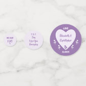 Huwelijksreceptie Paarse en Lila hartentafel Confetti (Voorkanten)