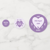 Huwelijksreceptie Paarse en Lila hartentafel Confetti (Achterkanten)