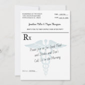 Huwelijksreceptie Party Medisch Recept Pad Kaart (Voorkant)