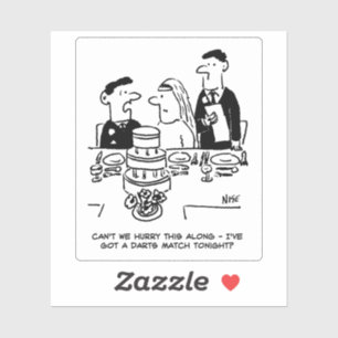 Huwelijksreceptie Pijltjeswedstrijd Conflict Carto Sticker
