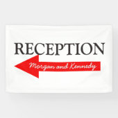 Huwelijksreceptie Richting Pijl punt links Spandoek (Horizontaal)
