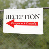 Huwelijksreceptie Richting Pijl punt links Spandoek