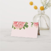 HUWELIJKSRECEPTIE  roze bloemige pioenbloem Plaatskaartje (Voorkant)