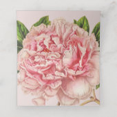HUWELIJKSRECEPTIE  roze bloemige pioenbloem Plaatskaartje (Binnenkant ongevouwen)