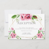 HUWELIJKSRECEPTIE | Roze Waterverf klaprozen Kaart (Voorkant)