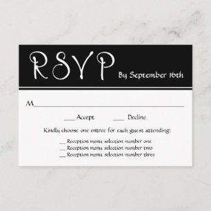 Huwelijksreceptie RSVP 3 Menu Keuzes Reactie