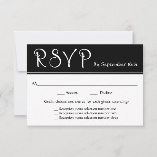 Huwelijksreceptie RSVP 3 Menu Keuzes Reactie (Voorkant)