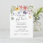 Huwelijksreceptie Uitnodiging met Wilde Bloemen (Staand voorkant)