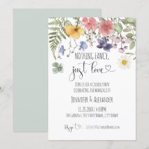 Huwelijksreceptie Uitnodiging met Wilde Bloemen