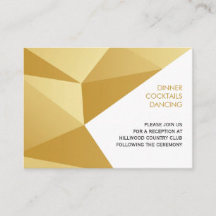 Huwelijksreceptie Uitnodigingsbijlage Kaart, Goud Informatiekaartje