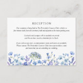 Huwelijksreceptie Wildflower Periwinkle Floral Informatiekaartje (Voorkant)
