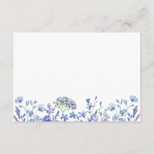 Huwelijksreceptie Wildflower Periwinkle Floral Informatiekaartje (Achterkant)