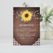 Huwelijksreceptie Zonnebloem Kant Baby's Adem Informatiekaartje (Staand voorkant)