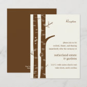 Huwelijksreceptiekaart Berkenbomen - Amandel Informatiekaartje (Voorkant / Achterkant)