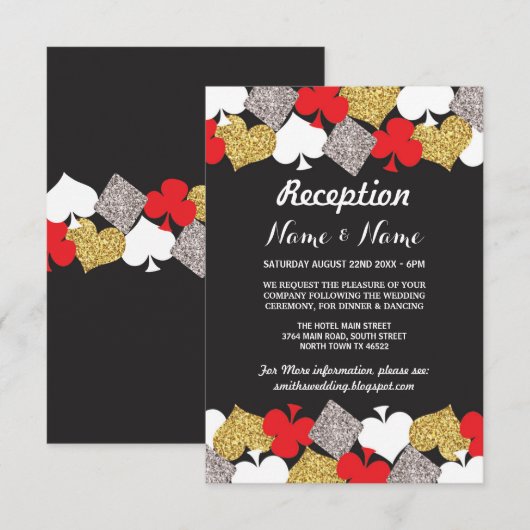 Huwelijksreceptiekaarten Las Vegas Casino Feest Kaart (Voorkant / Achterkant)