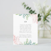 Huwelijksreceptieprogramma met rozegouden groen (Staand voorkant)