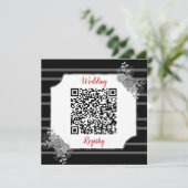 Huwelijksregister Aangepaste QR-code en tekst Save The Date (Staand voorkant)