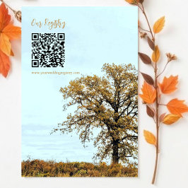 Huwelijksregister Eikenboom Herfst Rustiek Informatiekaartje