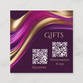 Huwelijksregister en Huwelijksreis Fonds-Modern- Vierkante Visitekaartje