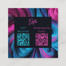 Huwelijksregister en Huwelijksreis Fonds-Modern- Vierkante Visitekaartje