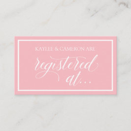Huwelijksregister -Geregistreerd bij Kaarten- Pink Informatiekaartje