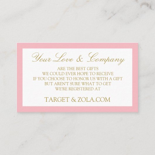 Huwelijksregister -Geregistreerd bij Kaarten- Pink Informatiekaartje (Achterkant)