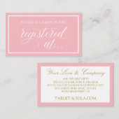 Huwelijksregister -Geregistreerd bij Kaarten- Pink Informatiekaartje (Voorkant / Achterkant)