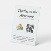 Huwelijksregister Huwelijksreis Fonds QR Code Gift Reclamebord Met Voetstuk (Voorkant)