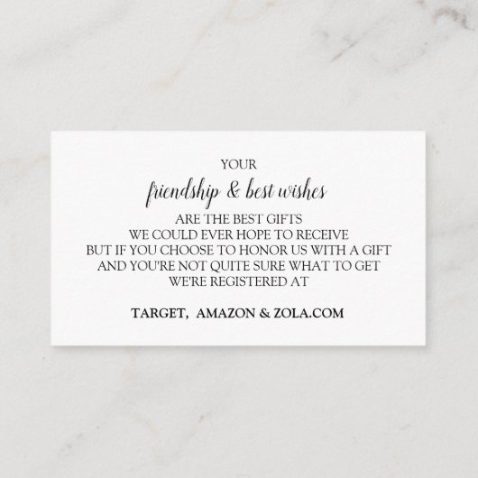 Huwelijksregister Kaarten - Nadine - Zwart (Achterkant)