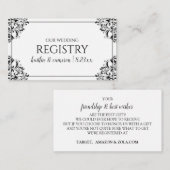 Huwelijksregister Kaarten - Nadine - Zwart (Voorkant / Achterkant)