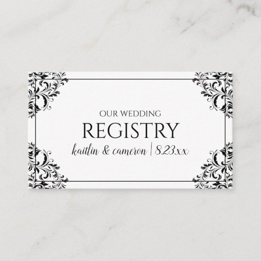 Huwelijksregister Kaarten - Nadine - Zwart (Voorkant)