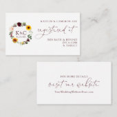 Huwelijksregister Kaarten Zonnebloem Bourgondische (Voorkant / Achterkant)