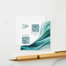 Huwelijksregister-Modern Abstract Emerald Groen- Informatiekaartje