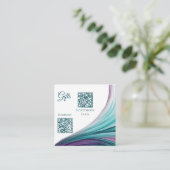 Huwelijksregister-Modern Abstract-Paarse en Blauwg Informatiekaartje (Staand voorkant)