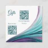 Huwelijksregister-Modern Abstract-Paarse en Blauwg Informatiekaartje (Voorkant)