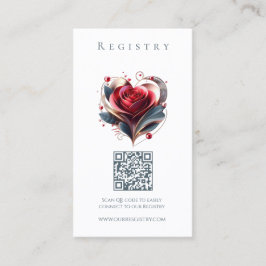 Huwelijksregister-Modern Hartvormig Roos Visitekaartje