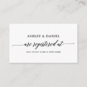 Huwelijksregister Moderne Elegante Calligrafie Informatiekaartje (Voorkant)