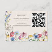 Huwelijksregister QR Code Wildflower Land Bloemen Informatiekaartje (Voorkant)