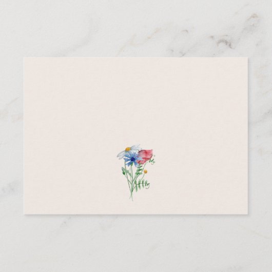 Huwelijksregister QR Code Wildflower Land Bloemen Informatiekaartje (Achterkant)