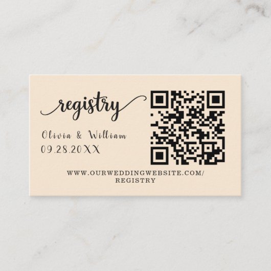 Huwelijksregisterkaart met aangepaste QR-code Informatiekaartje (Voorkant)