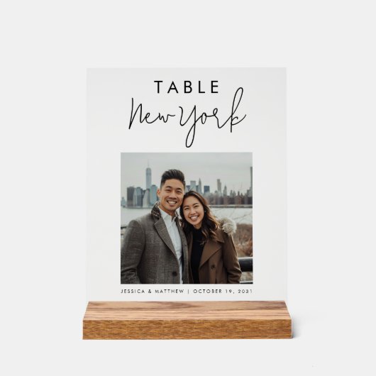 Huwelijksreis Bestemming Aangepaste Fotolijst Acryl Bord (Voorkant)