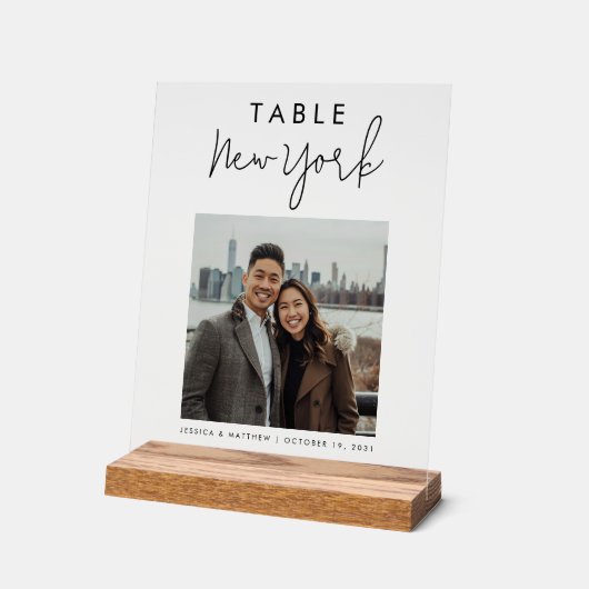 Huwelijksreis Bestemming Aangepaste Fotolijst Acryl Bord (Hoek)